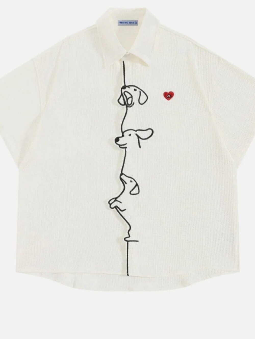 Aelfric Eden Boxy Dachshund Embroidery Short Sleeve Shirt - Picture 2 of 7